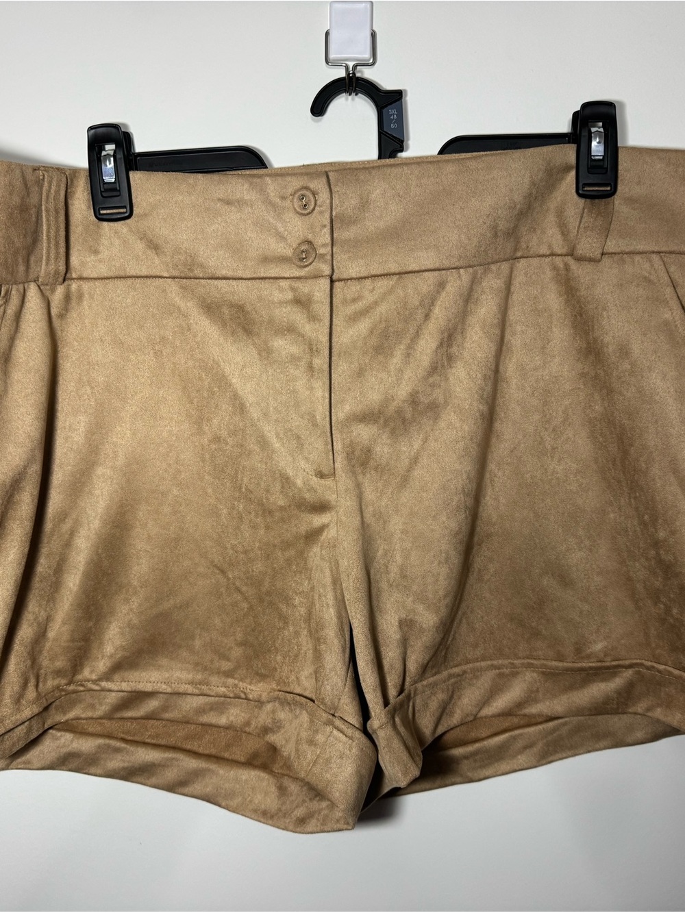 NWT Maurices Brown Faux Suede Super Soft Mid Rise Shorts Size 24 3X